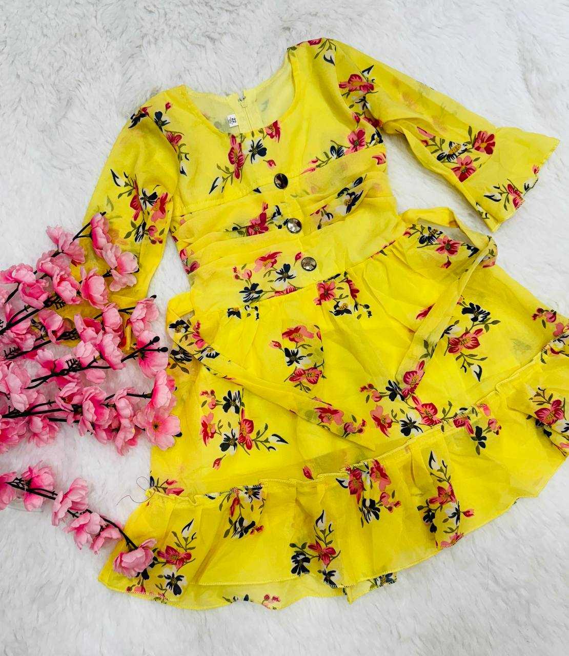 YNF GEORGETTE REF 26 KIDS WEAR WHOLESALE KIDS FROCKS MANUFACTURER              